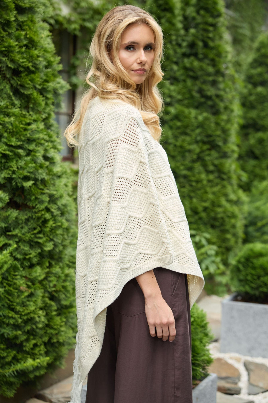 Saachi Chevron Knit Poncho