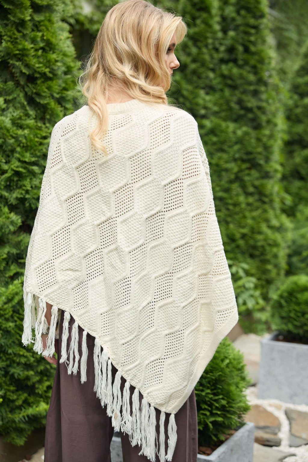 Saachi Chevron Knit Poncho
