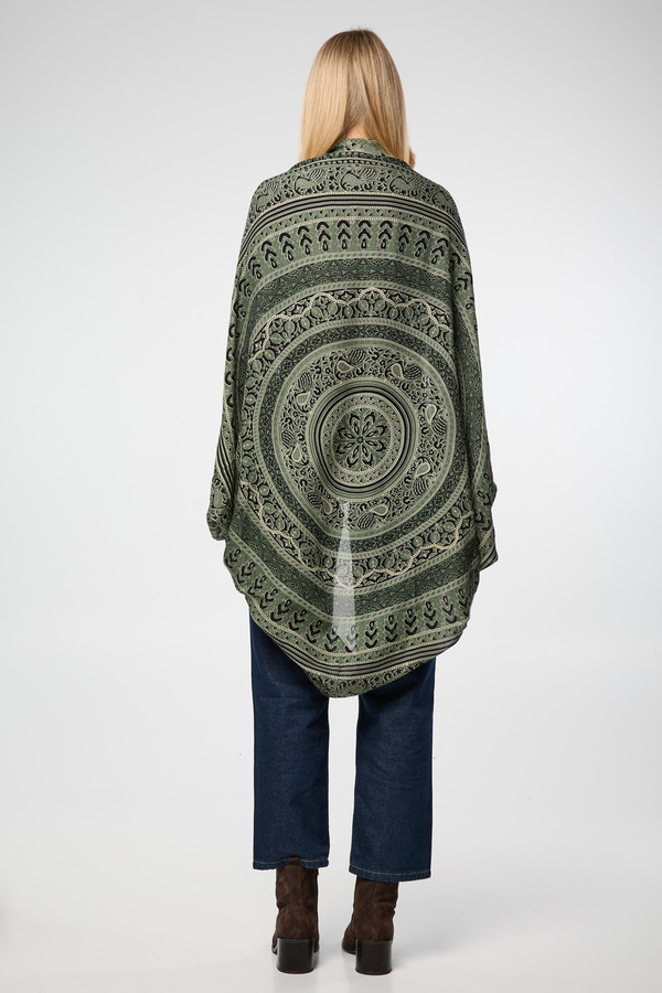 Saachi Mandala Border Cocoon Ruana