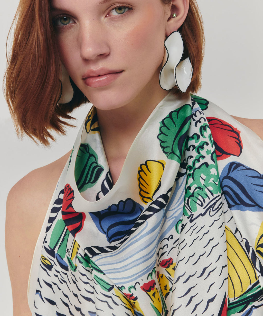 Echo Design Sail Away Silk Square Scarf