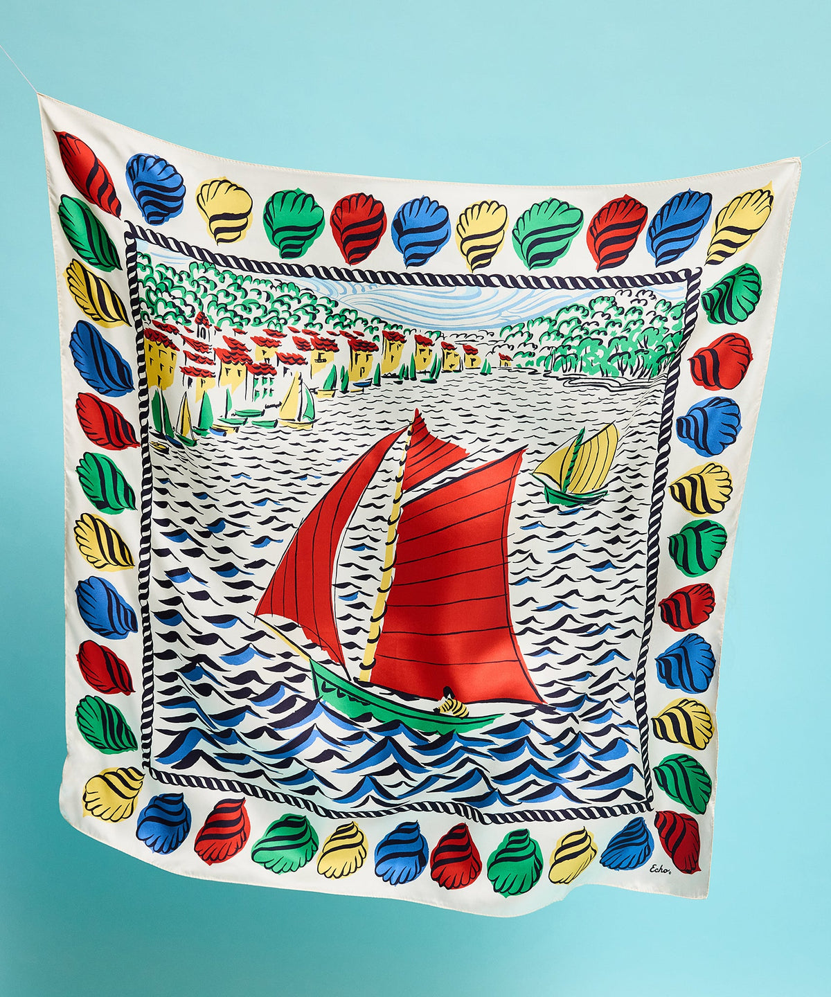Echo Design Sail Away Silk Square Scarf