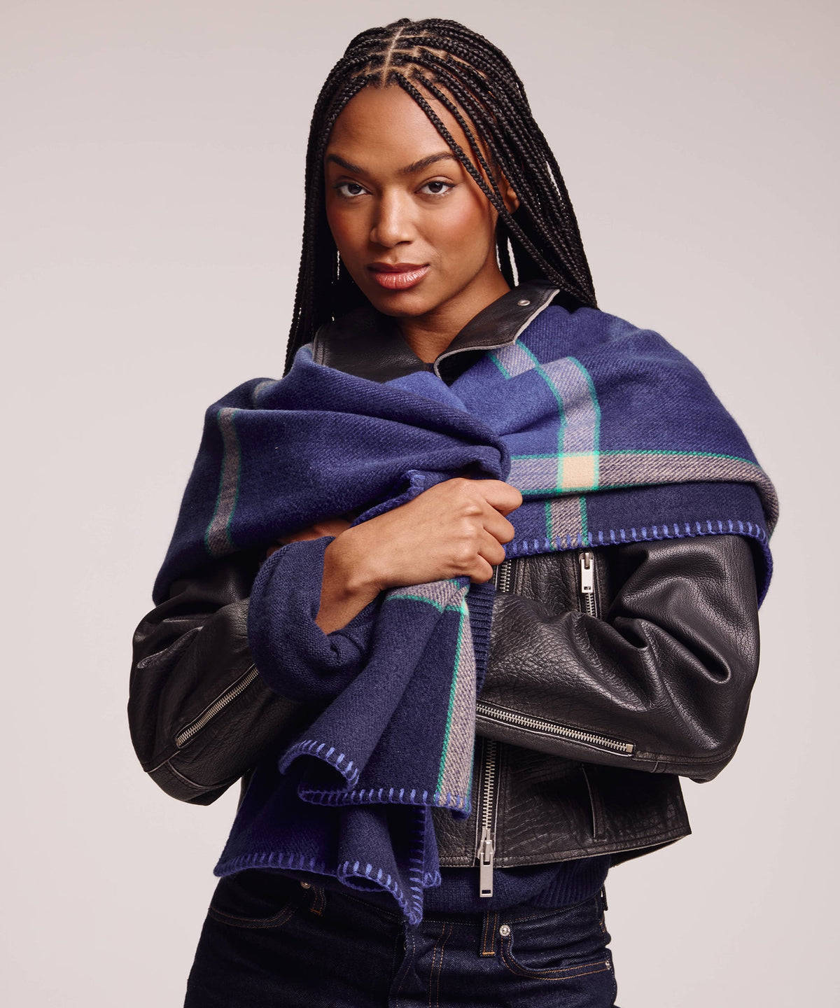 Echo Design Exploded Plaid Ruana
