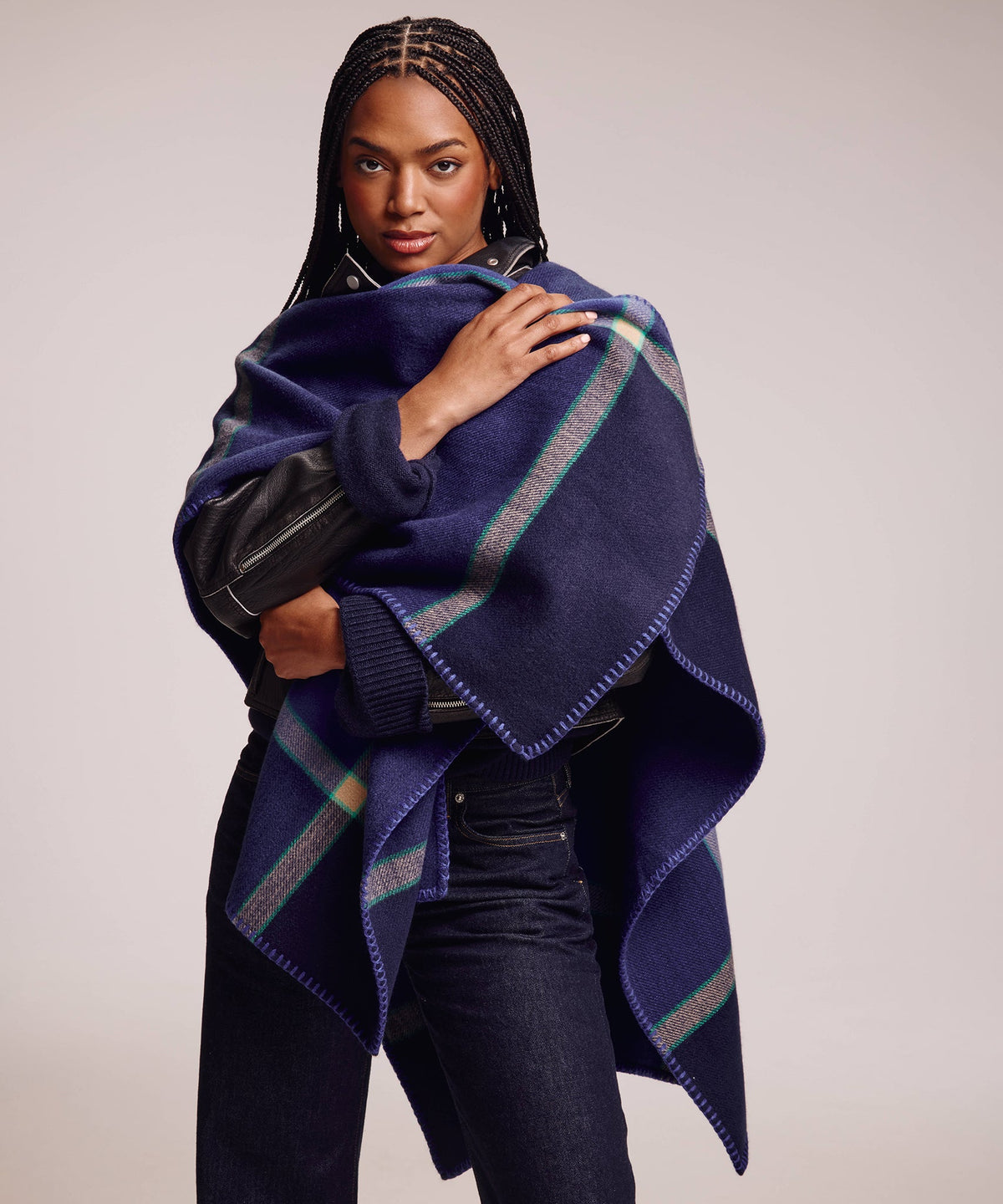 Echo Design Exploded Plaid Ruana