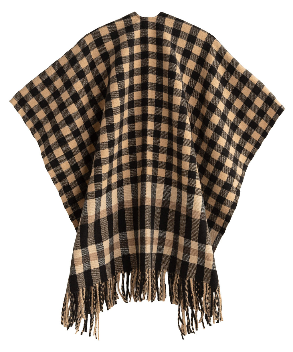 Echo Design Bordered Check Ruana