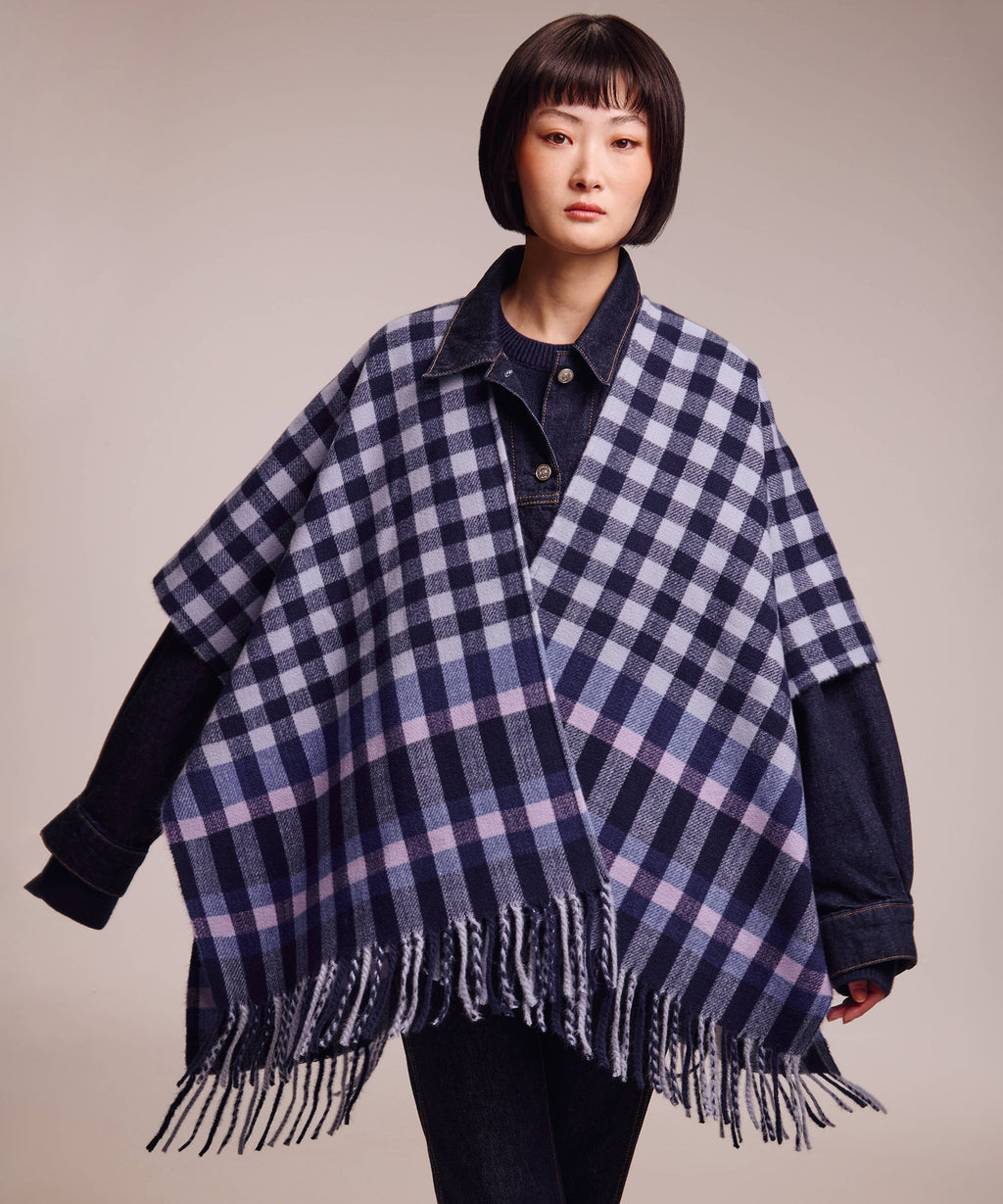 Echo Design Bordered Check Ruana