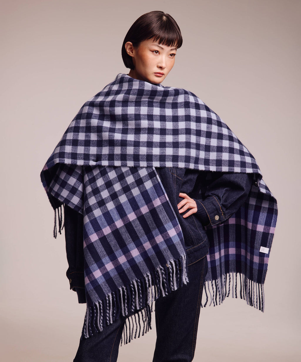 Echo Design Bordered Check Ruana