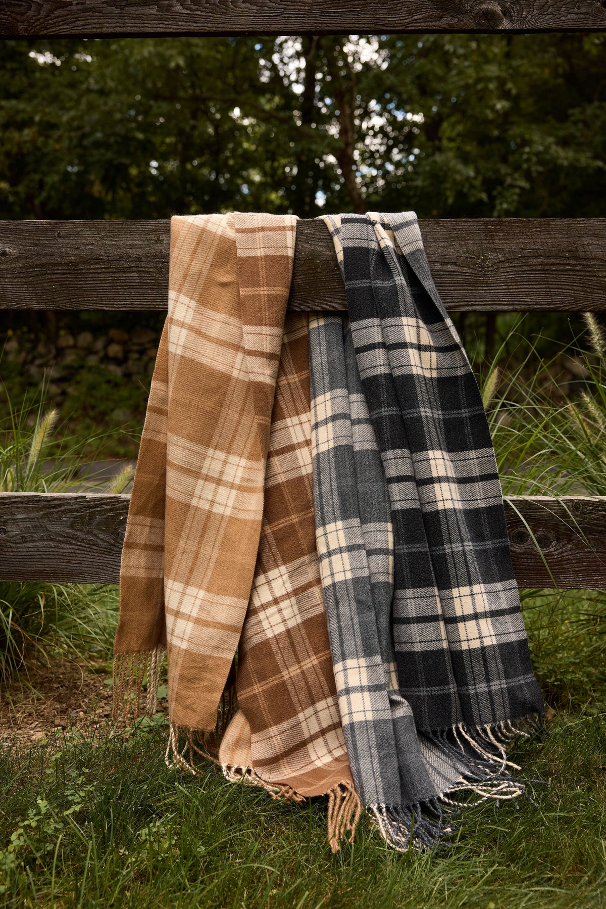 Hat Attack Reversible Plaid Blanket Scarf
