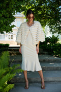 Saachi Faux Fur Tasseled Capelet