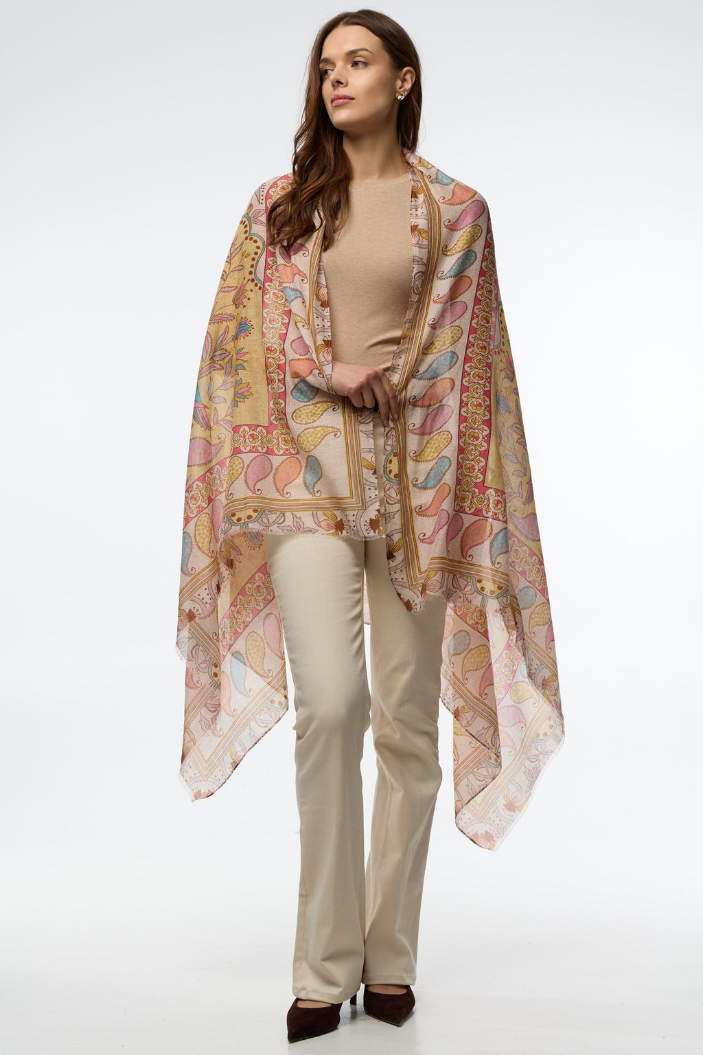 Saachi Paisley Palm Printed Scarf