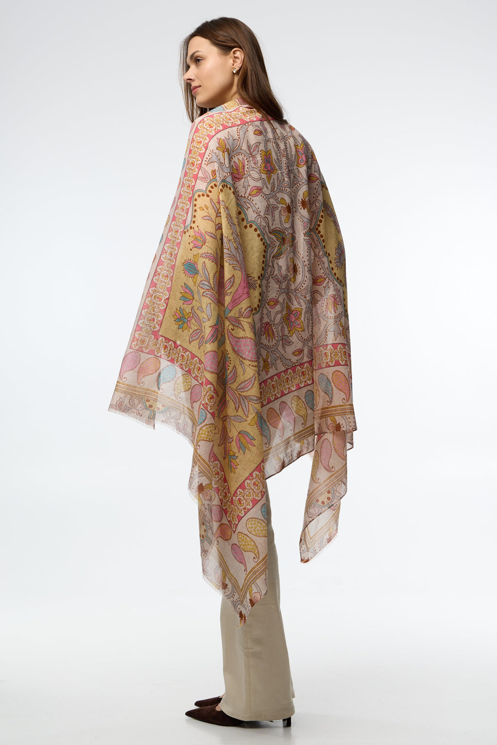 Saachi Paisley Palm Printed Scarf