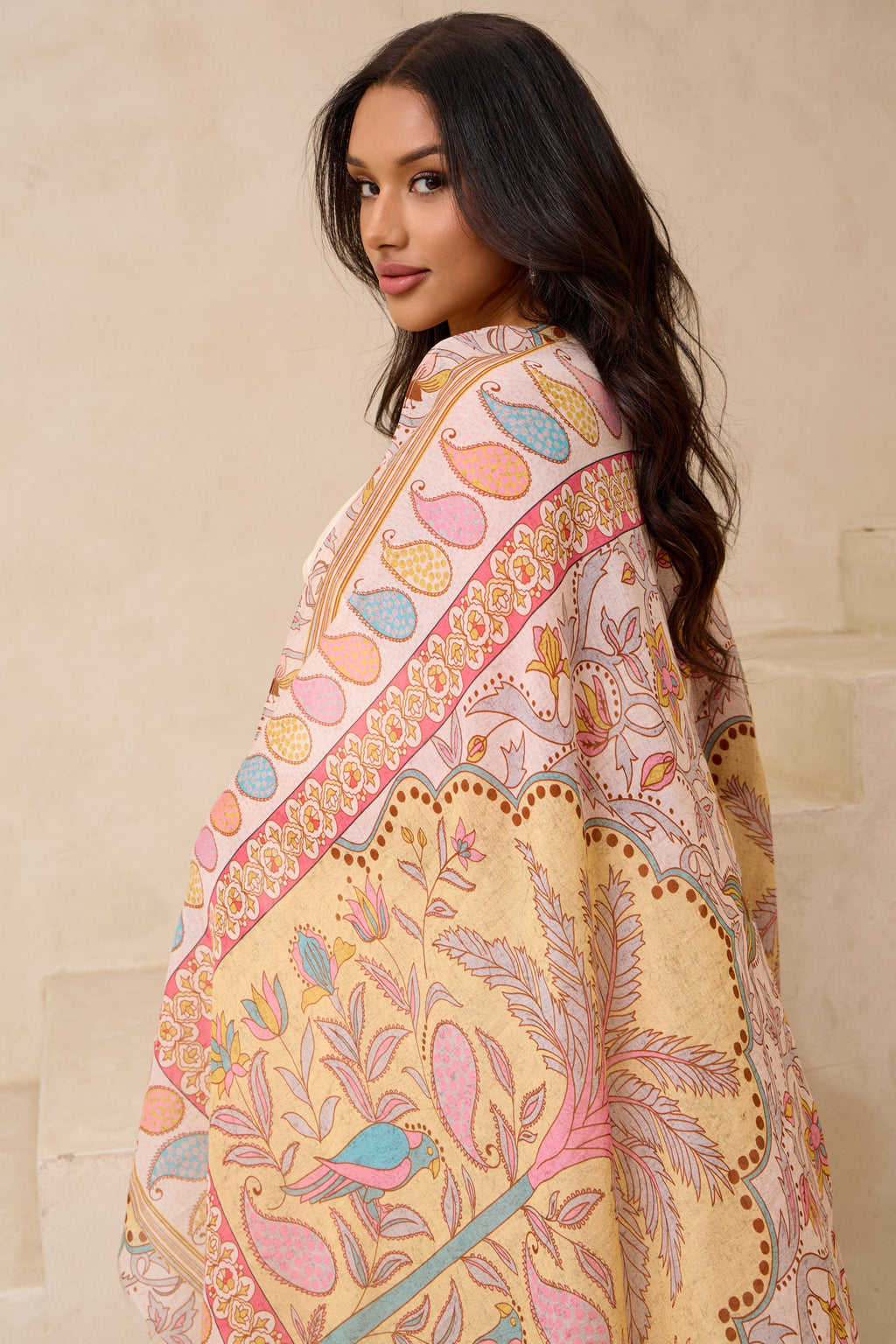 Saachi Paisley Palm Printed Scarf