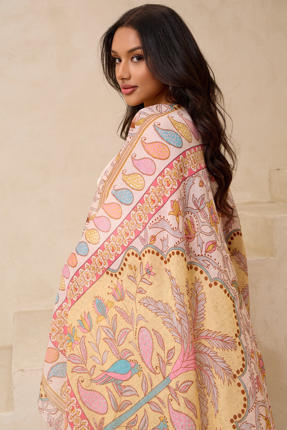 Saachi Paisley Palm Printed Scarf