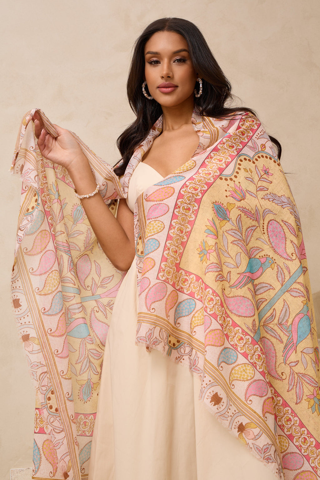 Saachi Paisley Palm Printed Scarf