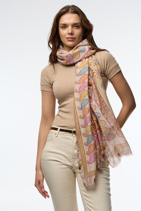 Saachi Paisley Palm Printed Scarf