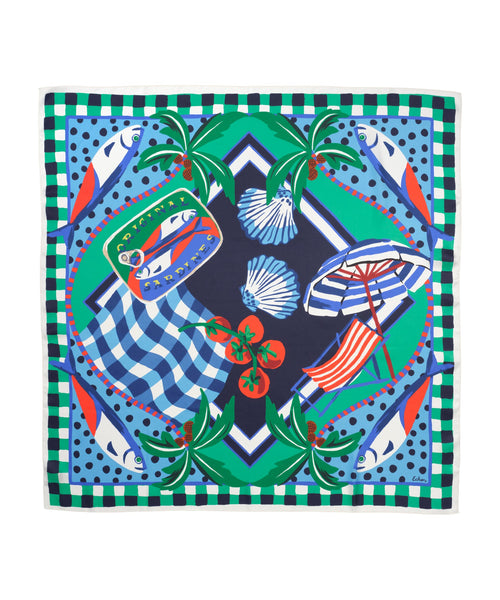 Echo Design Beach Picnic Silk Square Scarf
